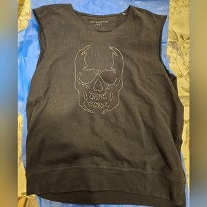 JOHN VARVATOS skulls sleeveless top size medium